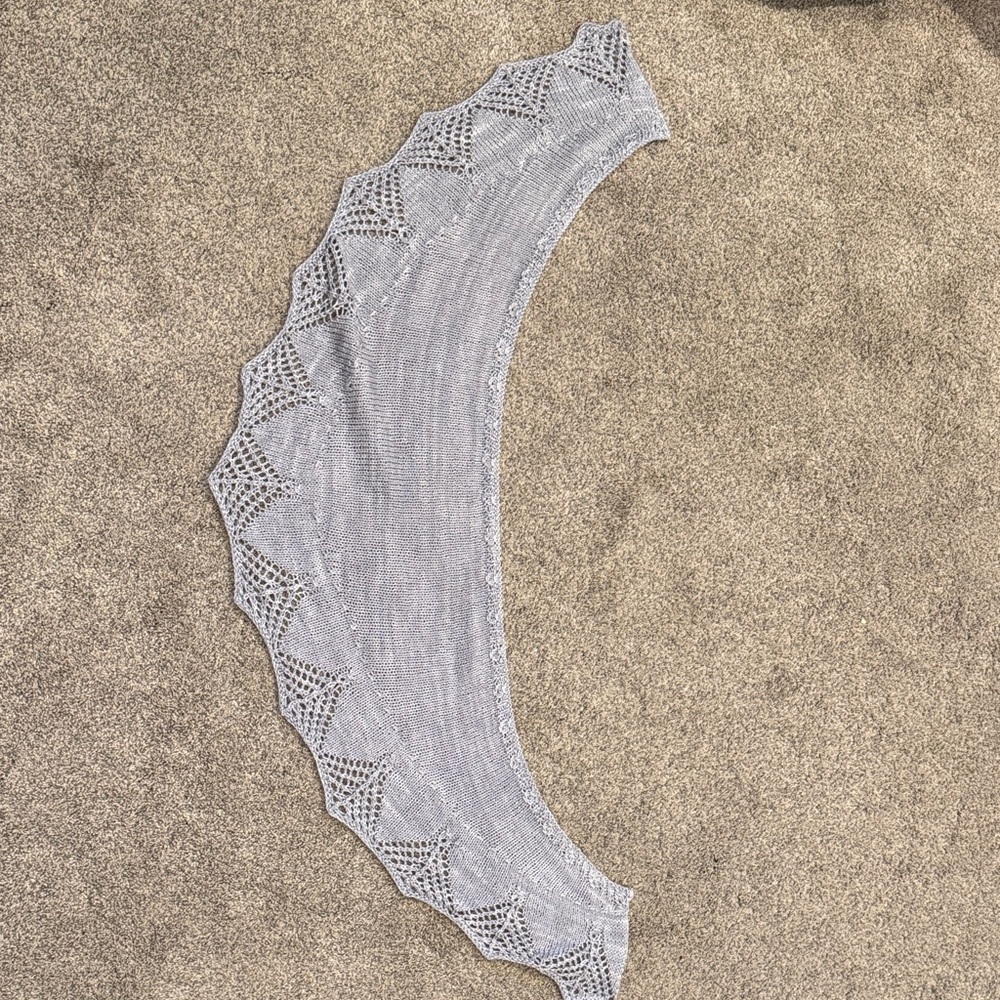 Elegant Gray Knit Shawl